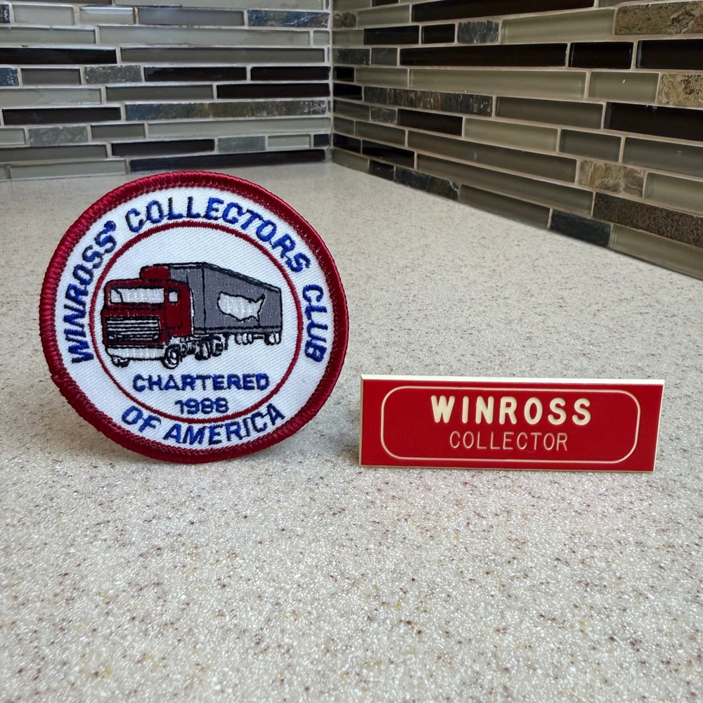 VTG Winross Collectors Club of America 1988 Charter Patch and Collector Pin Set
